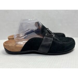 Vionic Maude Black Suede Mule Slides Womens 10 EU 42 Orthotic Comfort